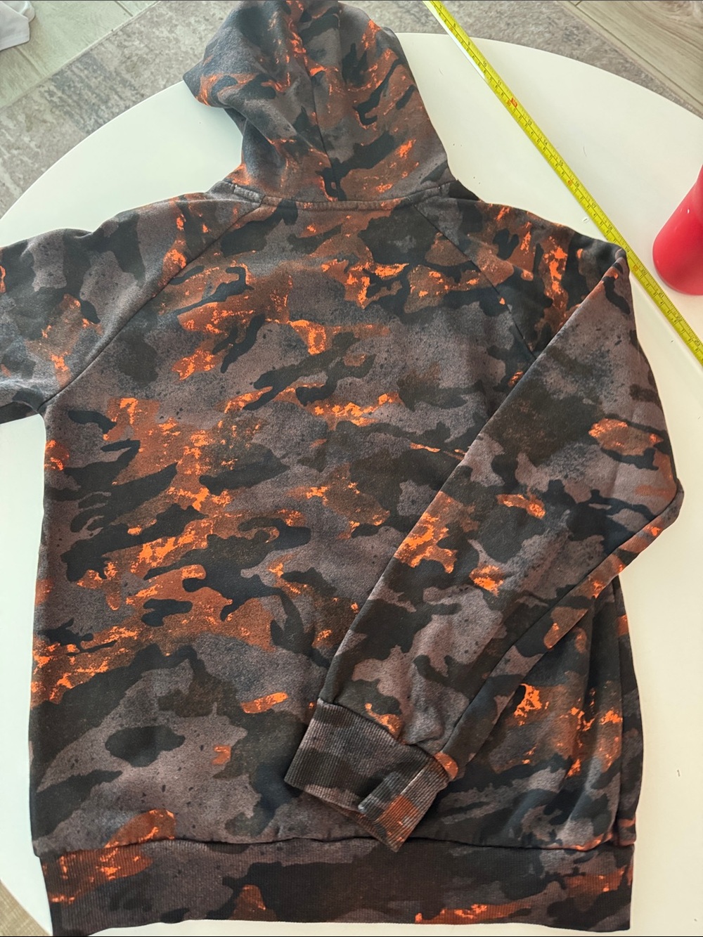 Project Rock Camo Hoodie in Black & Orange YL - Picture 4 of 5